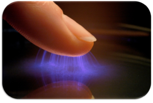 L'énergie visible dégagée par un doigt et analysée durant les séances de bilan énergétique.